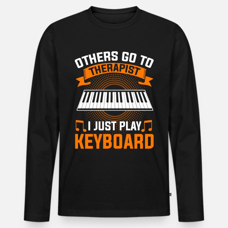 Keyboard Keyboarder Keyboarding Musiker - Männer Premium Bio Langarmshirt - Schwarz