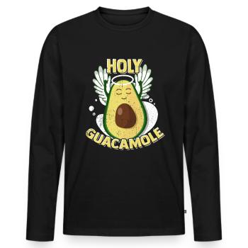 Avocado - Männer Premium Bio Langarmshirt - Schwarz - Vorne - Nico (187cm)