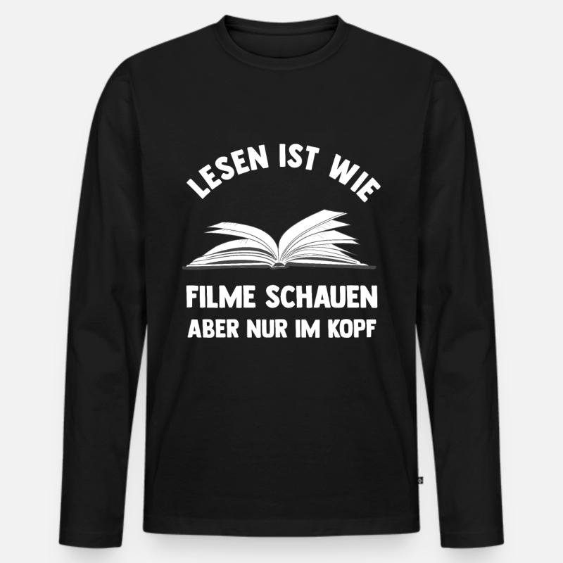 Buch - Männer Premium Bio Langarmshirt - Schwarz