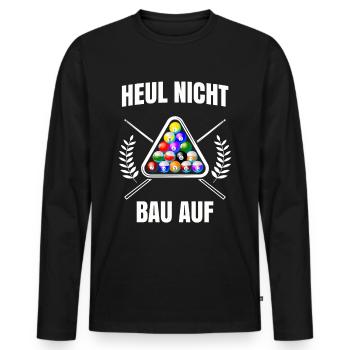 Billard - Männer Premium Bio Langarmshirt - Schwarz - Vorne - Nico (187cm)