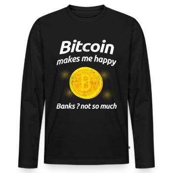 Bitcoin - Men's Premium Organic Long Sleeve Shirt - black - Front - Nico (187cm)
