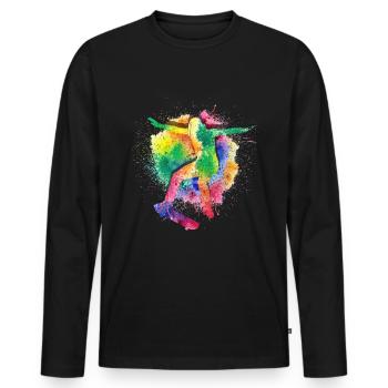 Skateboard Tshirt Skater Sk8 Sk8er Halfpipe Flip - Men's Premium Organic Long Sleeve Shirt - black - Front - Nico (187cm)