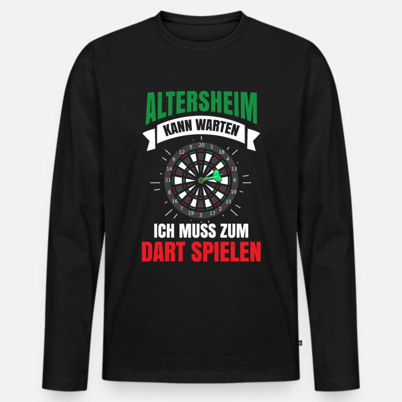 Dart - Männer Premium Bio Langarmshirt - Schwarz