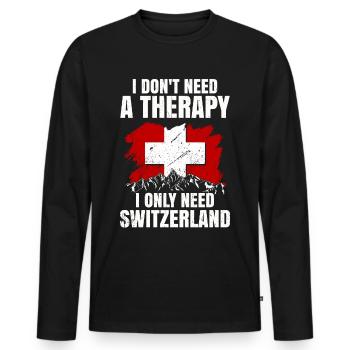 Switzerland - Men's Premium Organic Long Sleeve Shirt - black - Front - Nico (187cm)