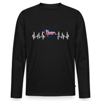 Islandpferd Tshirt Proverbes Islandpony Isi Tölt - T-shirt manches longues Premium bio Homme - noir - Devant - Nico (187cm)