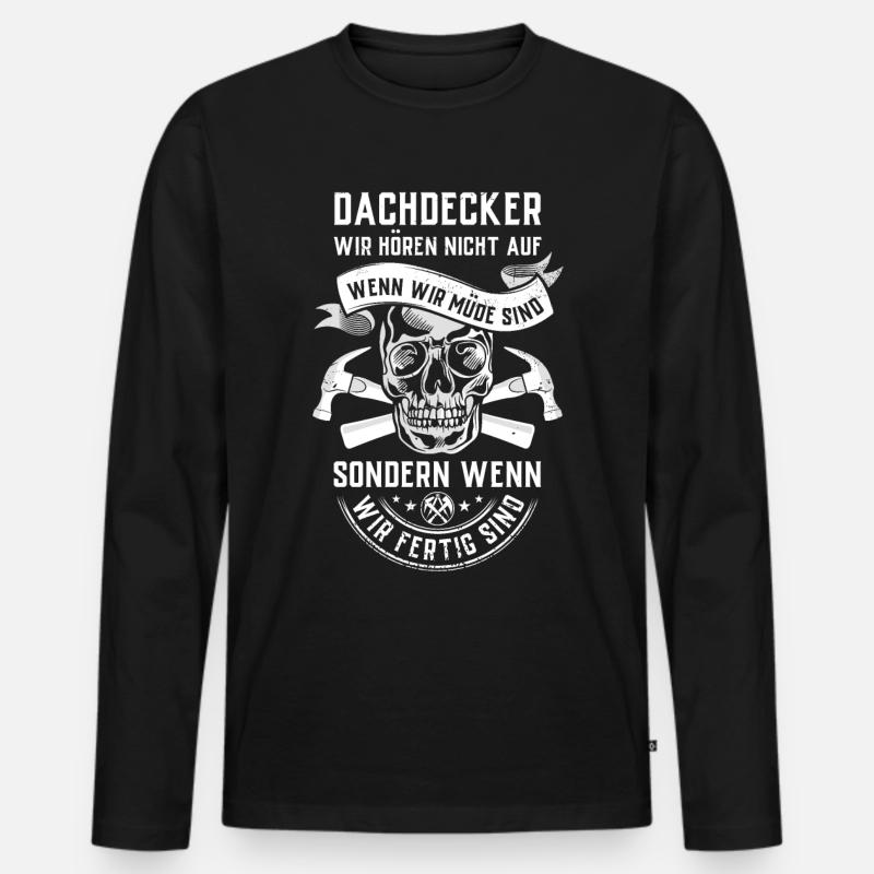 Dachdecker - Männer Premium Bio Langarmshirt - Schwarz