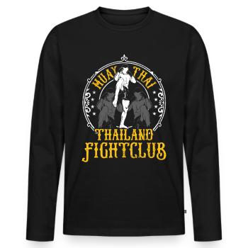 Muay Thai - Männer Premium Bio Langarmshirt - Schwarz - Vorne - Nico (187cm)
