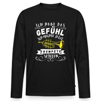Für Trompeter Trompete spielen Spruch - Männer Premium Bio Langarmshirt - Schwarz - Vorne - Nico (187cm)