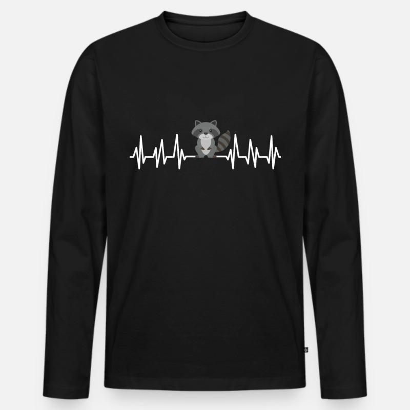 Waschbär - Männer Premium Bio Langarmshirt - Schwarz