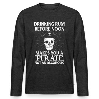 Pirates Matelot pirates pirates navire bateau enfant - T-shirt manches longues Premium bio Homme - anthracite chiné - Devant - Nico (187cm)