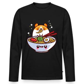 Ramen - T-shirt manches longues Premium bio Homme - noir - Devant - Nico (187cm)