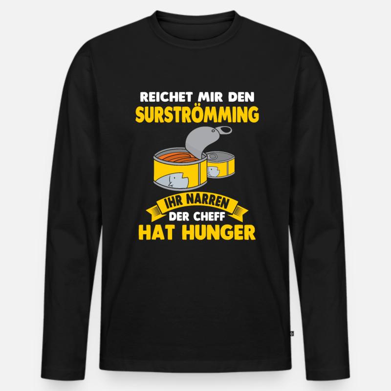Surströmming Stinkefisch Challenge Kotzfisch Fisch - Männer Premium Bio Langarmshirt - Schwarz