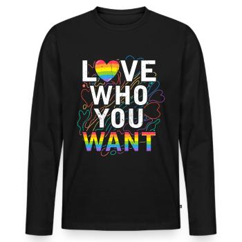 LGBT - Men's Premium Organic Long Sleeve Shirt - black - Front - Nico (187cm)