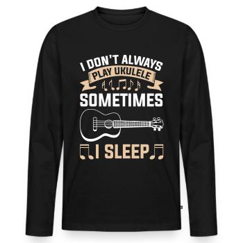 Ukulélé Ukulélé Ukulélé ukulélé joueur de ukulélé - T-shirt manches longues Premium bio Homme - noir - Devant - Nico (187cm)