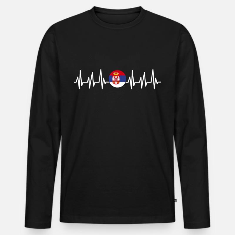 Serbien - Männer Premium Bio Langarmshirt - Schwarz