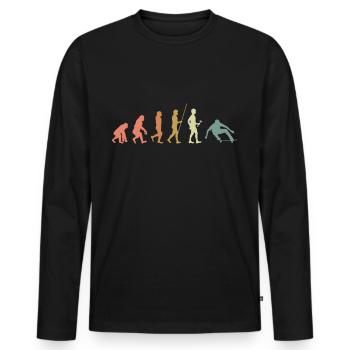 Skater Skateboard Gift Halfpipe Sk8 Ollie - Men's Premium Organic Long Sleeve Shirt - black - Front - Nico (187cm)