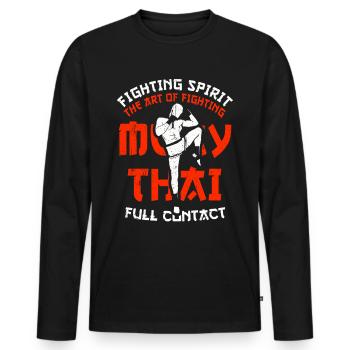 Muay thai mma - Men's Premium Organic Long Sleeve Shirt - black - Front - Nico (187cm)