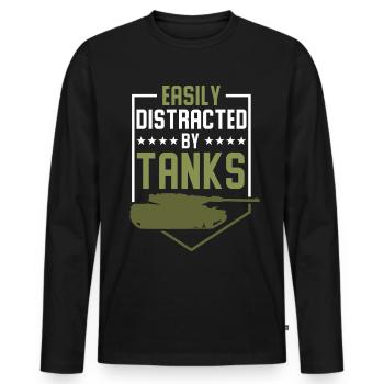 tank - Men's Premium Organic Long Sleeve Shirt - black - Front - Nico (187cm)