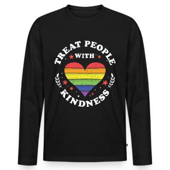 LGBT - Men's Premium Organic Long Sleeve Shirt - black - Front - Nico (187cm)