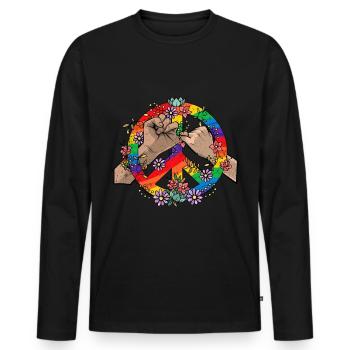 LGBT - Men's Premium Organic Long Sleeve Shirt - black - Front - Nico (187cm)