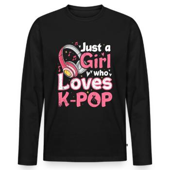 K-Pop - T-shirt manches longues Premium bio Homme - noir - Devant - Nico (187cm)