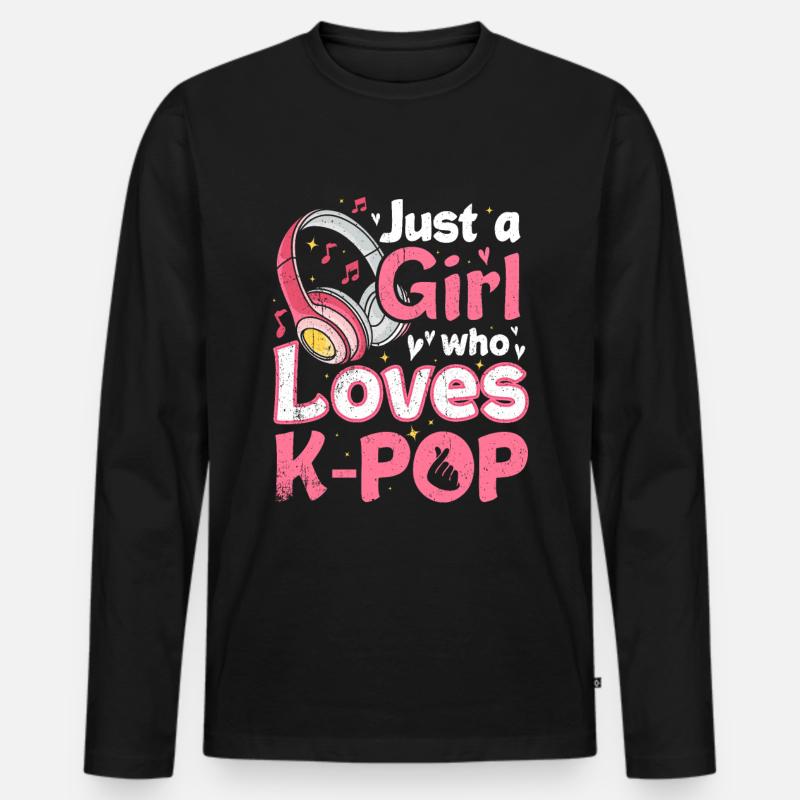 K-Pop - Männer Premium Bio Langarmshirt - Schwarz
