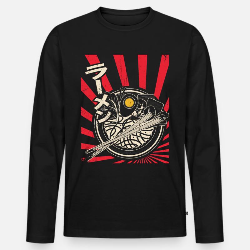 Ramen japan - Männer Premium Bio Langarmshirt - Schwarz