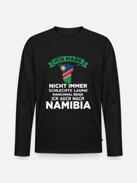 Namibia Reise Geschenk Geschenkidee - Männer Premium Bio Langarmshirt - Schwarz