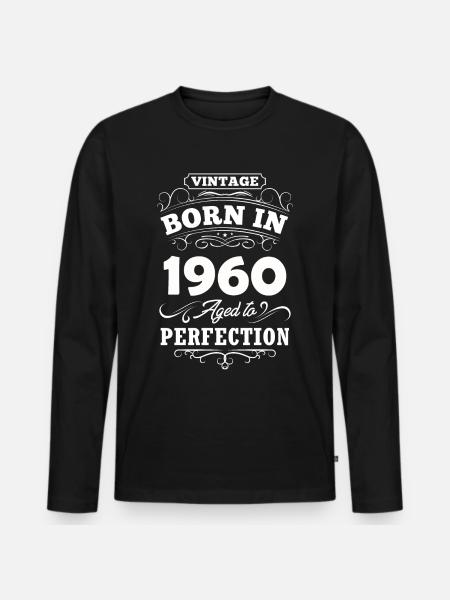 Née en 1960 - T-shirt manches longues Premium bio Homme - noir