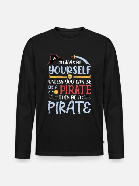 pirate - Men's Premium Organic Long Sleeve Shirt - black