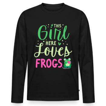 Frog Tshirt Toad Tadpole Tree Frog Frog - Men's Premium Organic Long Sleeve Shirt - black - Front - Nico (187cm)