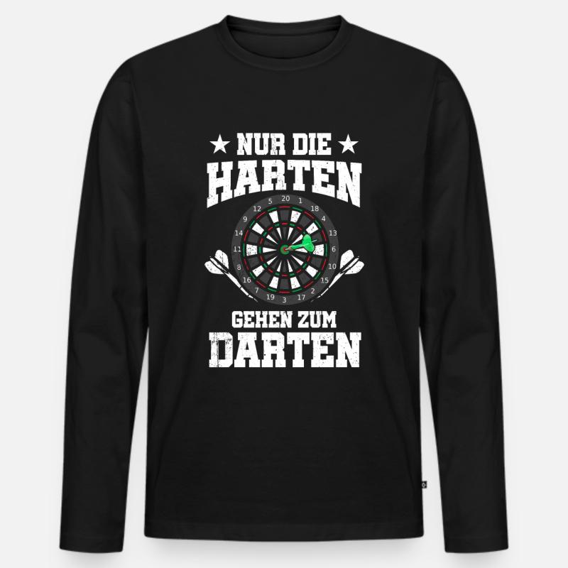 Dart - Männer Premium Bio Langarmshirt - Schwarz