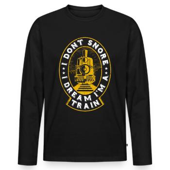 railroad - Men's Premium Organic Long Sleeve Shirt - black - Front - Nico (187cm)