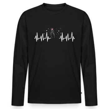 K-Pop - T-shirt manches longues Premium bio Homme - noir - Devant - Nico (187cm)