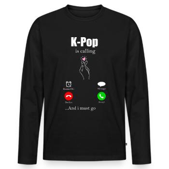 K-Pop - T-shirt manches longues Premium bio Homme - noir - Devant - Nico (187cm)