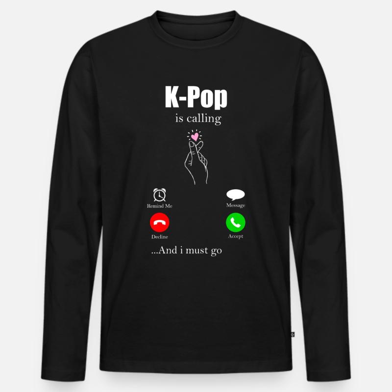 K-Pop - Männer Premium Bio Langarmshirt - Schwarz