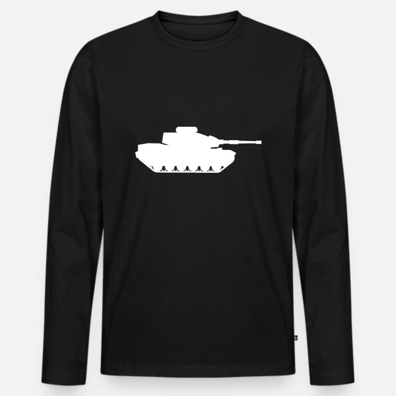 Panzer - Männer Premium Bio Langarmshirt - Schwarz