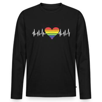 LGBT - Men's Premium Organic Long Sleeve Shirt - black - Front - Nico (187cm)
