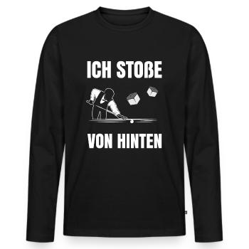 Billard - Männer Premium Bio Langarmshirt - Schwarz - Vorne - Nico (187cm)