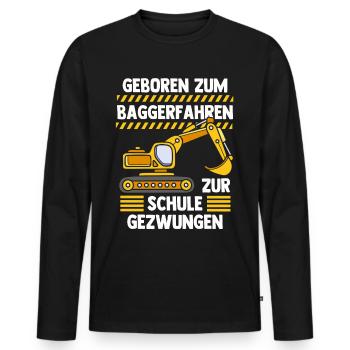 Bagger - Männer Premium Bio Langarmshirt - Schwarz - Vorne - Nico (187cm)