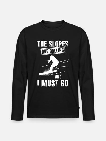 Skiing - Men's Premium Organic Long Sleeve Shirt - black