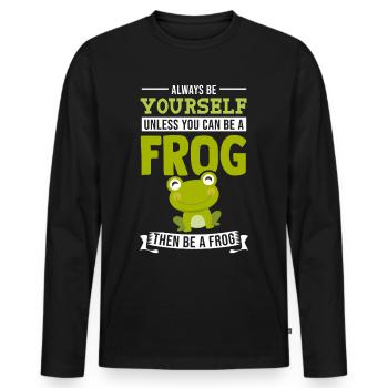 Frog Tshirt Toad Tadpole Tree Frog Frog - Men's Premium Organic Long Sleeve Shirt - black - Front - Nico (187cm)