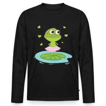 Grenouille Cadeau Grenouille Conte de Fées Prince Lurch - T-shirt manches longues Premium bio Homme - noir - Devant - Nico (187cm)