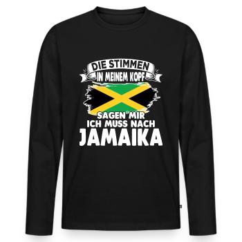 Jamaikaner Raggae Jamaika - Männer Premium Bio Langarmshirt - Schwarz - Vorne - Nico (187cm)