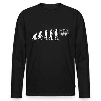 K-Pop - Männer Premium Bio Langarmshirt - Schwarz - Vorne - Nico (187cm)