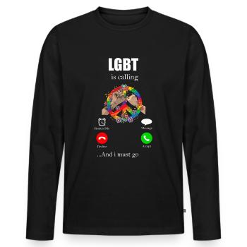 LGBT - Men's Premium Organic Long Sleeve Shirt - black - Front - Nico (187cm)