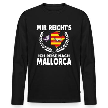 Aus dem Weg ich muss nach Mallorca - Männer Premium Bio Langarmshirt - Schwarz - Vorne - Nico (187cm)