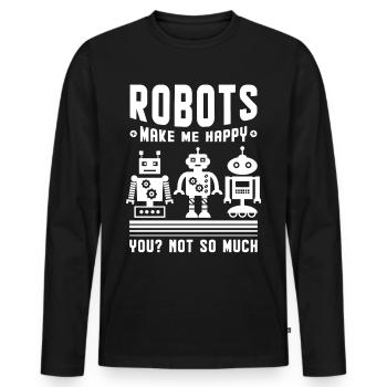 Robotique robotique - T-shirt manches longues Premium bio Homme - noir - Devant - Nico (187cm)