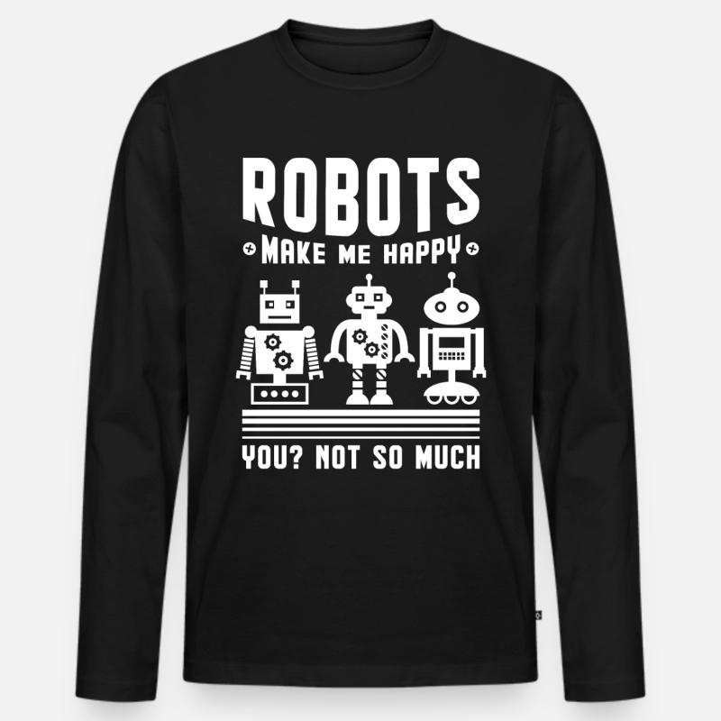 Robotik Roboter - Männer Premium Bio Langarmshirt - Schwarz
