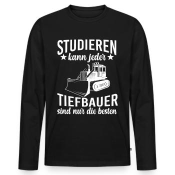 Tiefbauer Studieren Tiefbau Radlader - Männer Premium Bio Langarmshirt - Schwarz - Vorne - Nico (187cm)